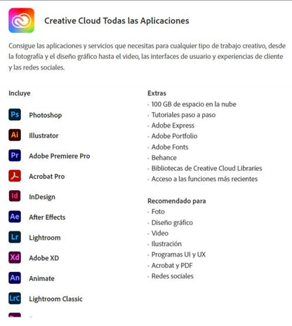 Adobe Creative Cloud 1 Año